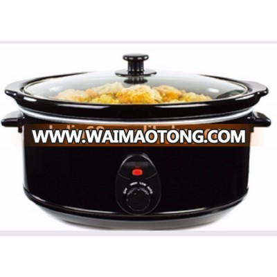 New Oval 6.5L Electric Slow Cooker With Tempered Glass Lid